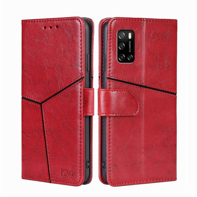 For Rakuten Big S Geometric Stitching Flip Leather Phone Case(Red)