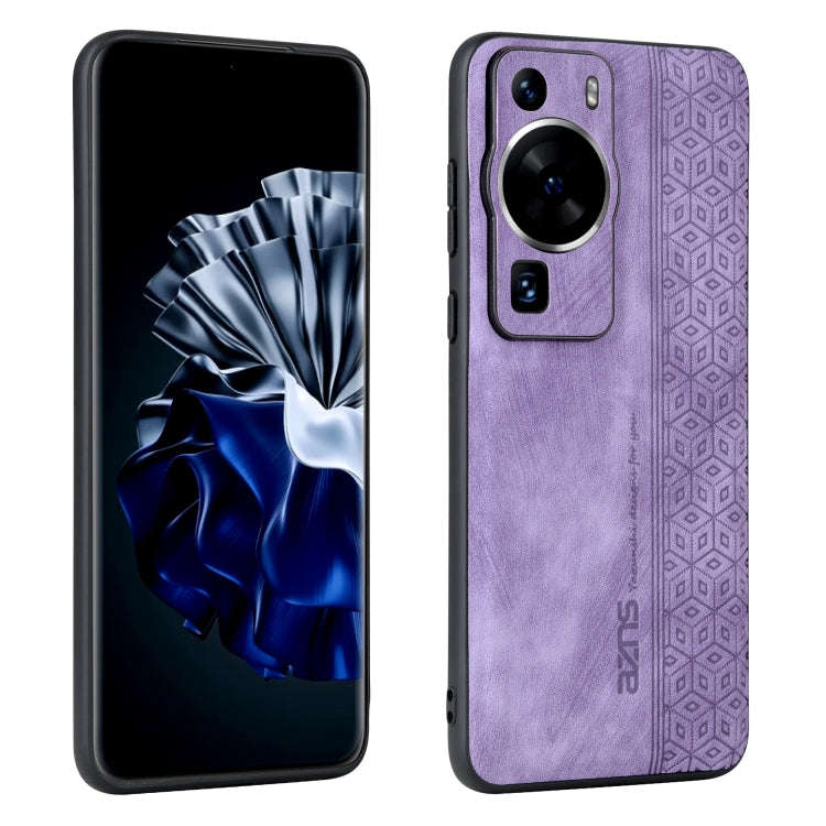 For Huawei P60 / P60 Pro AZNS 3D Embossed Skin Feel Phone Case(Purple)