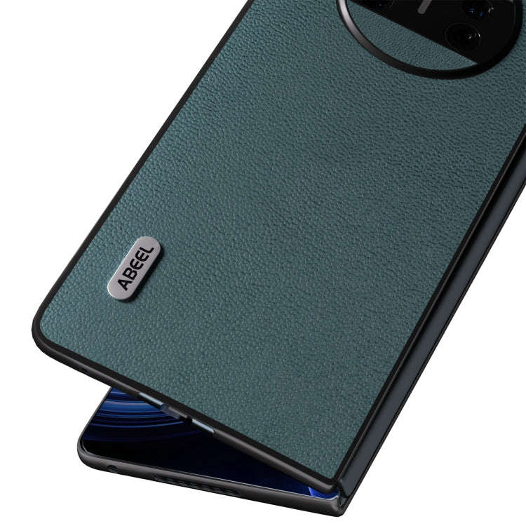 For Huawei Mate X3 Genuine Leather Luolai Series Phone Case(Dark Green)