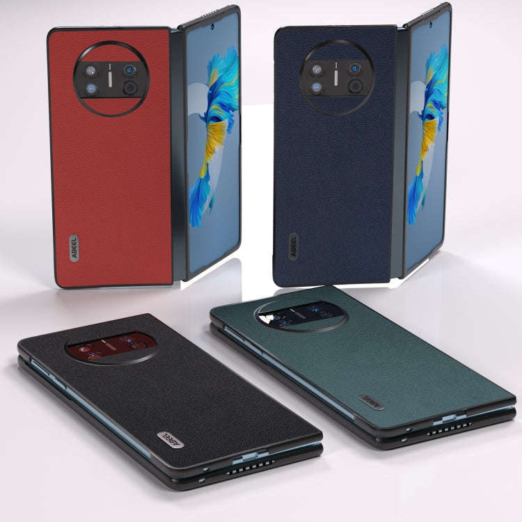For Huawei Mate X3 Genuine Leather Luolai Series Phone Case(Dark Green)