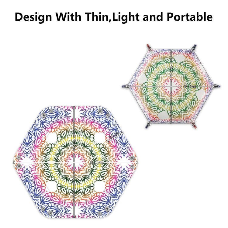 Hexagonal Desktop PU Storage Box Sundries Tray, Size:7 inch(Bohemian Yellow)