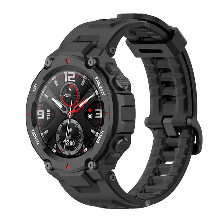 For Huami Amazfit T-Rex A1918 Tyrannosaurus Silicone Watch Band(Black)