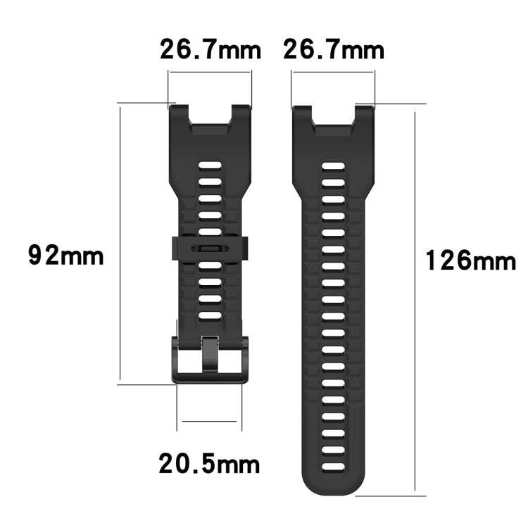 For Huami Amazfit T-Rex A1918 Tyrannosaurus Silicone Watch Band(Black)