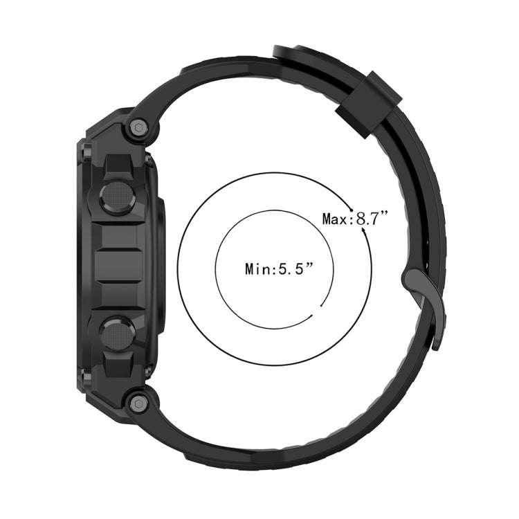 For Huami Amazfit T-Rex A1918 Tyrannosaurus Silicone Watch Band(Black)