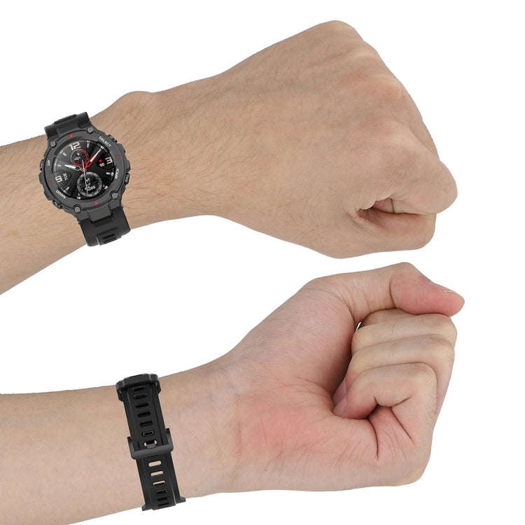 For Huami Amazfit T-Rex A1918 Tyrannosaurus Silicone Watch Band(Black)