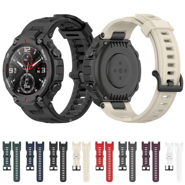 For Huami Amazfit T-Rex A1918 Tyrannosaurus Silicone Watch Band(Black)