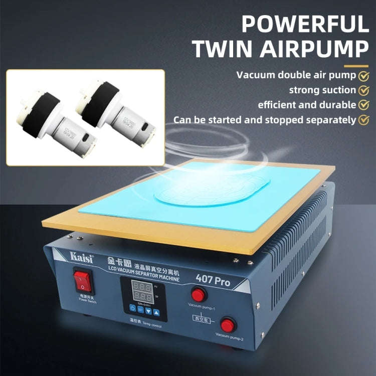 Kaisi 407 Pro 17 inch Dual Vacuum Pump LCD Screen Separator Machine(EU Plug)