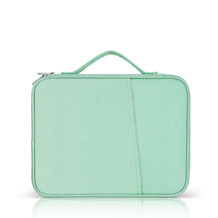 For 9.7-11 inch Laptop Portable Cloth Texture Leather Bag(Green)