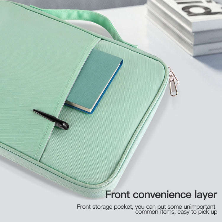 For 9.7-11 inch Laptop Portable Cloth Texture Leather Bag(Blue)