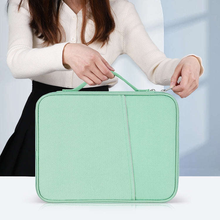 For 9.7-11 inch Laptop Portable Cloth Texture Leather Bag(Blue)