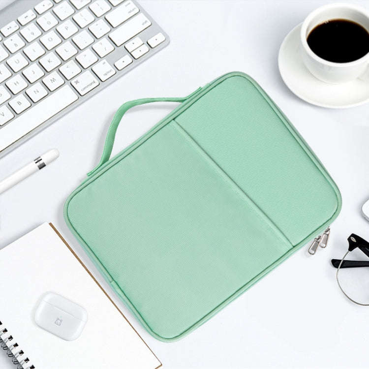 For 12.9-13 inch Laptop Portable Cloth Texture Leather Bag(Blue)