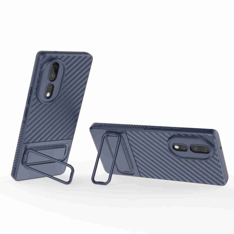 For Honor 80 5G Wavy Texture TPU Phone Case with Lens Film(Royal Blue)