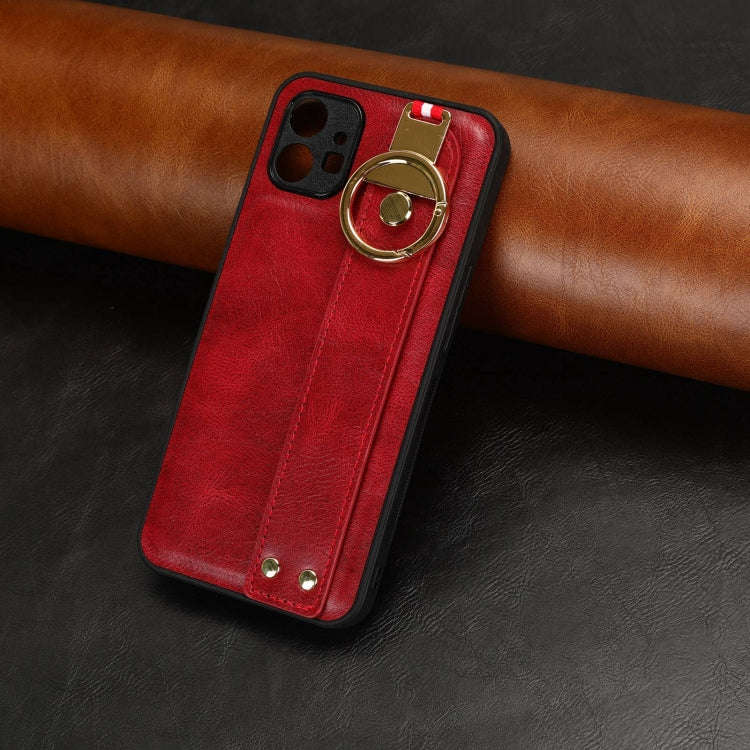 For Nothing Phone 1 Wristband Leather Back Phone Case(Red)