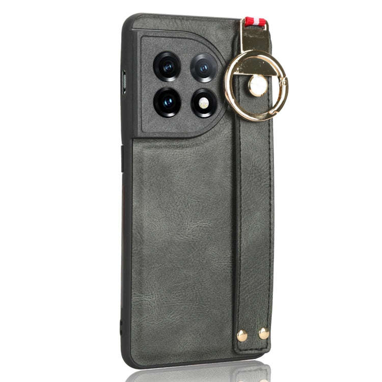 For OnePlus 11R 5G Wristband Leather Back Phone Case(Green)