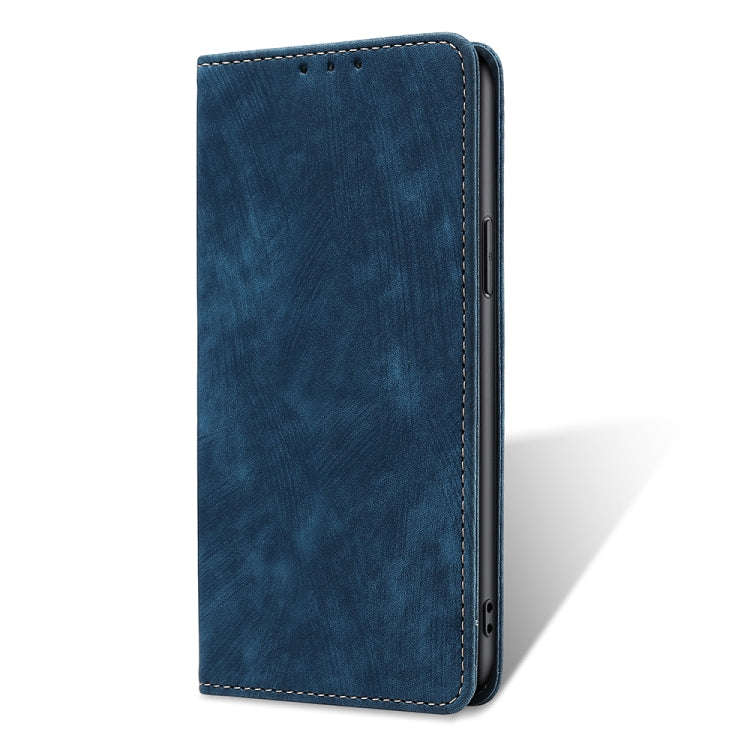 For Honor X40 RFID Anti-theft Brush Magnetic Leather Phone Case(Blue)