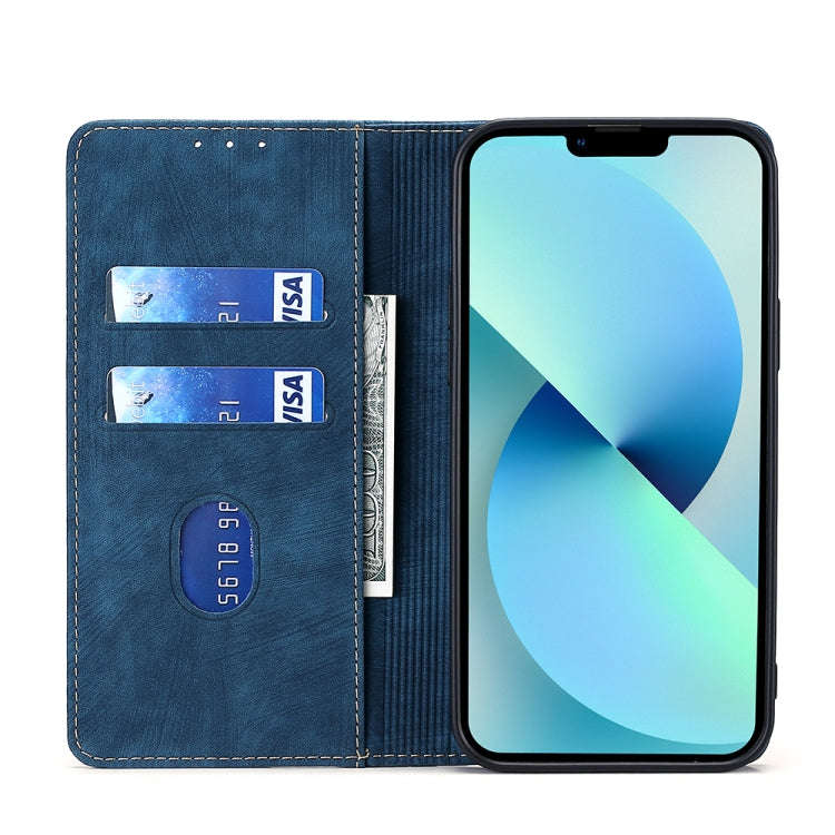 For Honor X40 RFID Anti-theft Brush Magnetic Leather Phone Case(Blue)