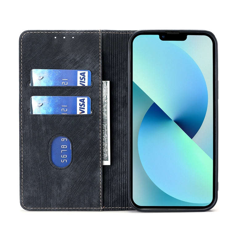 For Infinix Hot 11 Russian Version RFID Anti-theft Brush Magnetic Leather Phone Case(Black)