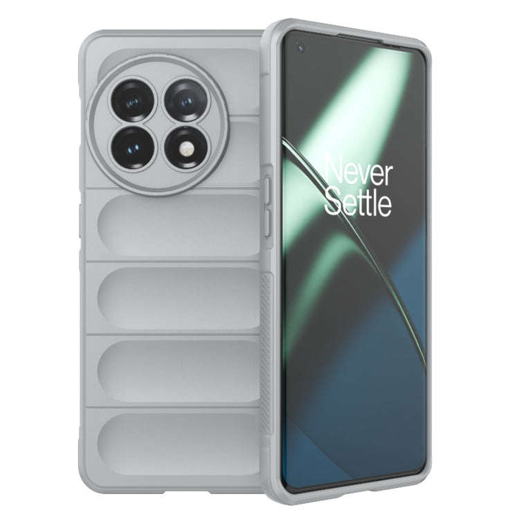 For OnePlus 11 5G Magic Shield TPU + Flannel Phone Case(Grey)