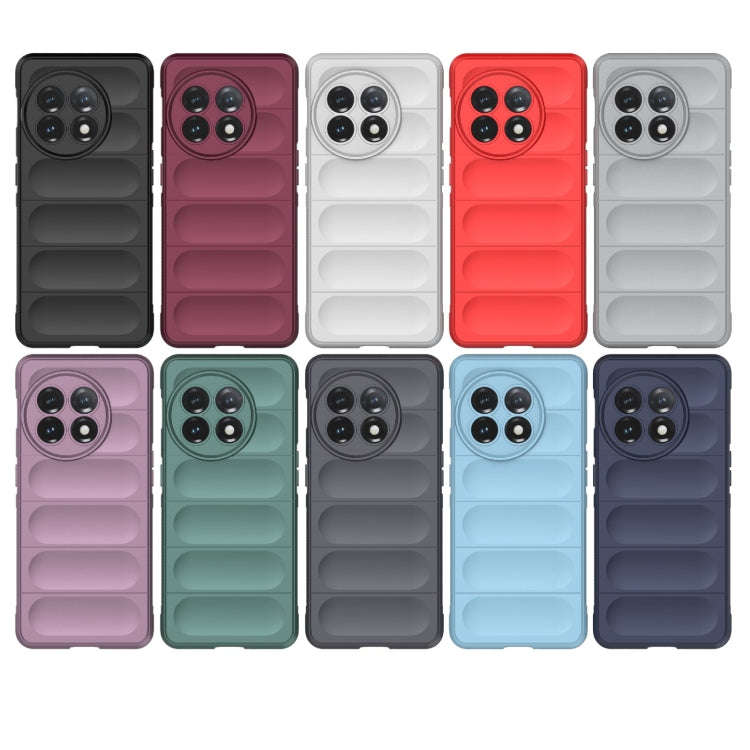 For OnePlus 11 5G Magic Shield TPU + Flannel Phone Case(Grey)