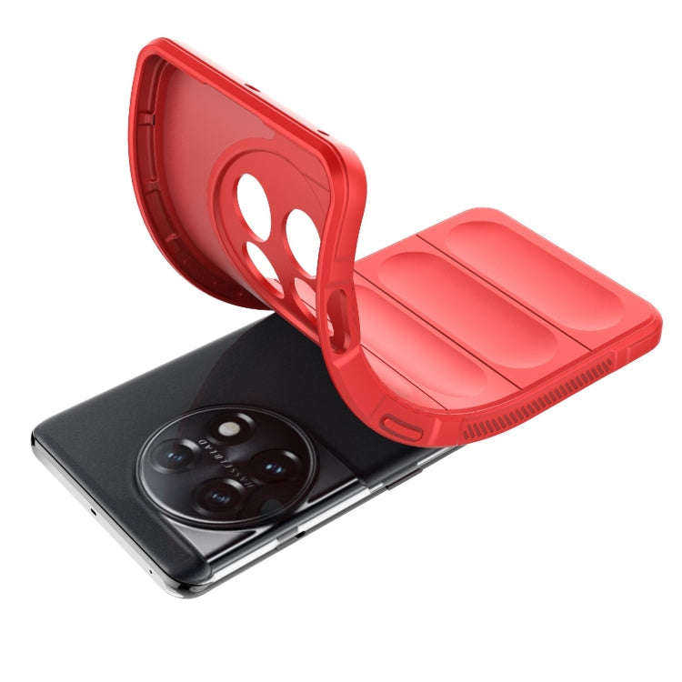 For OnePlus 11 5G Magic Shield TPU + Flannel Phone Case(Red)