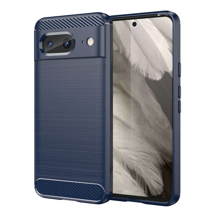 For Google Pixel 8 Carbon Fiber Brushed Texture TPU Case(Navy)
