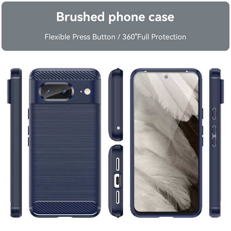 For Google Pixel 8 Carbon Fiber Brushed Texture TPU Case(Navy)