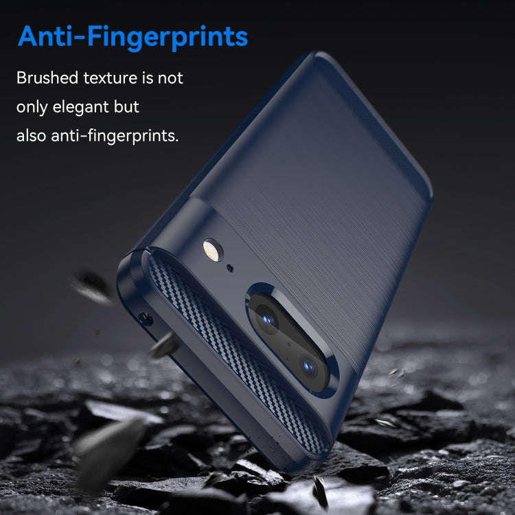 For Google Pixel 8 Carbon Fiber Brushed Texture TPU Case(Navy)