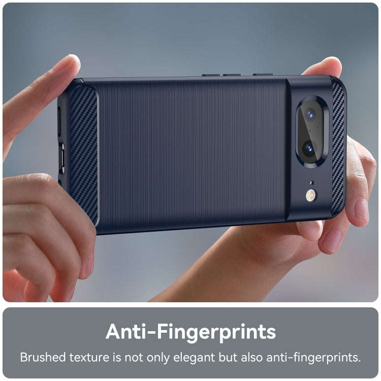 For Google Pixel 8 Carbon Fiber Brushed Texture TPU Case(Navy)
