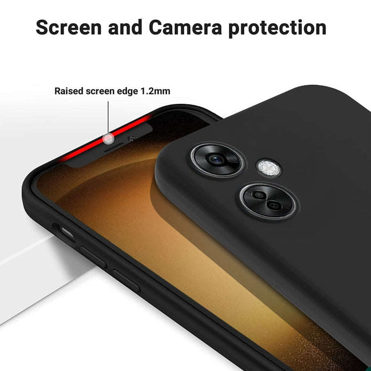 For OnePlus Nord CE 3 Lite Pure Color Liquid Silicone Shockproof Phone Case(Black)