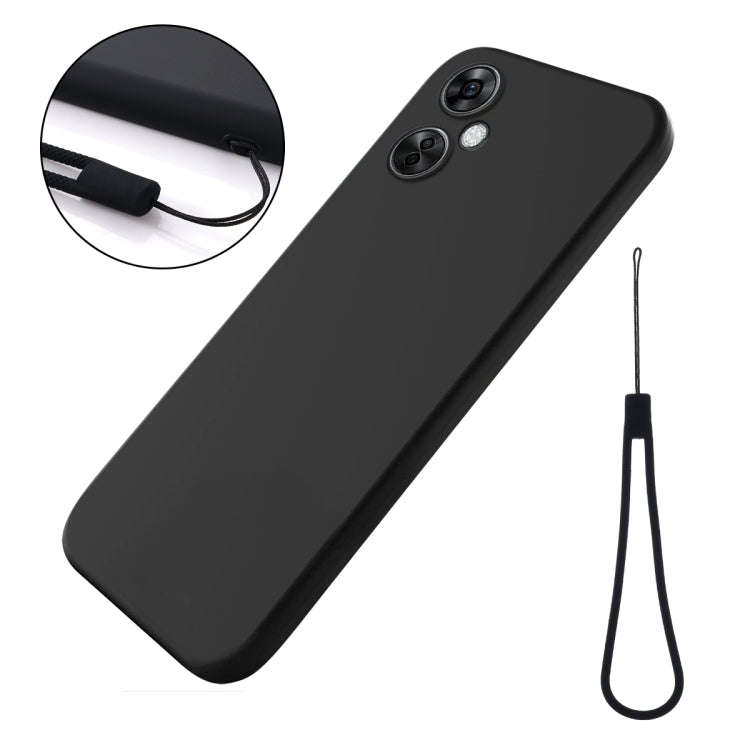 For OnePlus Nord CE 3 Lite Pure Color Liquid Silicone Shockproof Phone Case(Black)