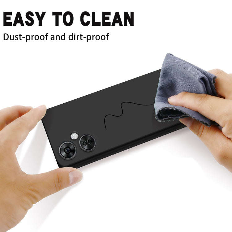 For OnePlus Nord CE 3 Lite Pure Color Liquid Silicone Shockproof Phone Case(Black)