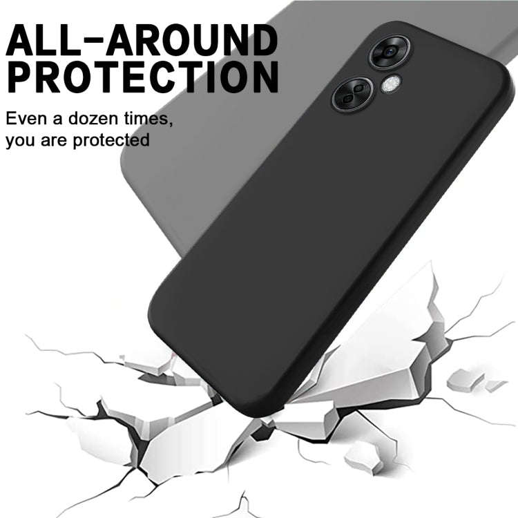 For OnePlus Nord CE 3 Lite Pure Color Liquid Silicone Shockproof Phone Case(Black)