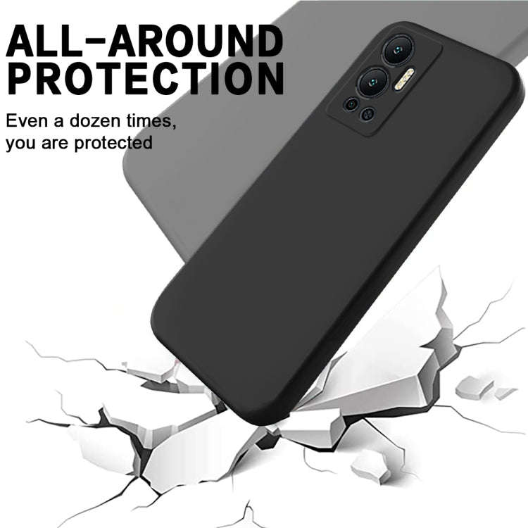 For Infinix Hot 12 Pure Color Liquid Silicone Shockproof Phone Case(Black)