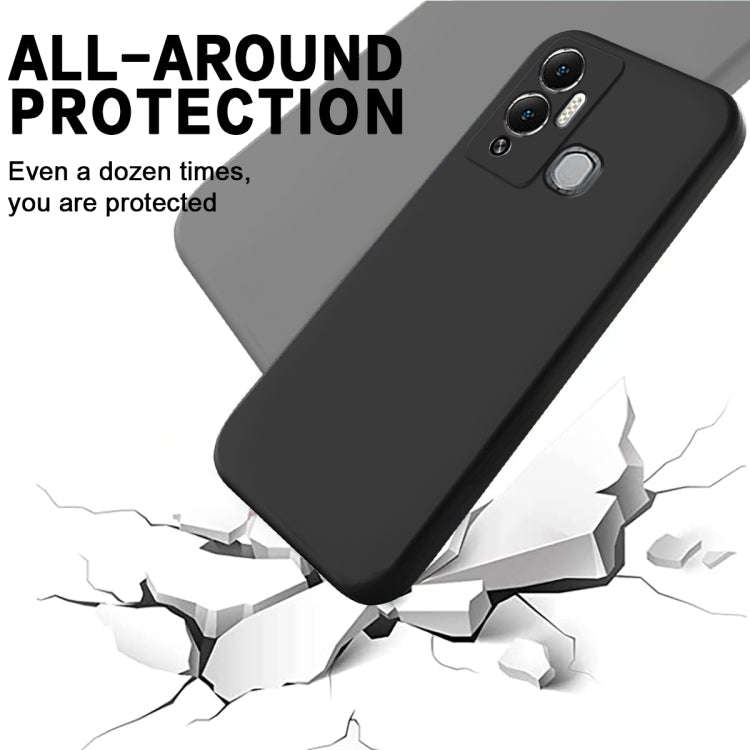 For Infinix Hot 12 Play / Hot 12 Play NFC Pure Color Liquid Silicone Shockproof Phone Case(Black)