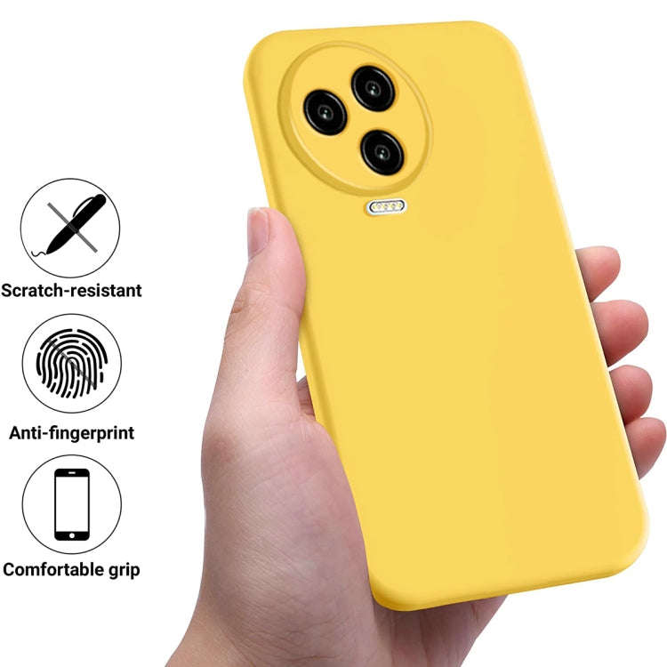 For Infinix Note 12 Pro 4G / Note 12 2023 Pure Color Liquid Silicone Shockproof Phone Case(Yellow)