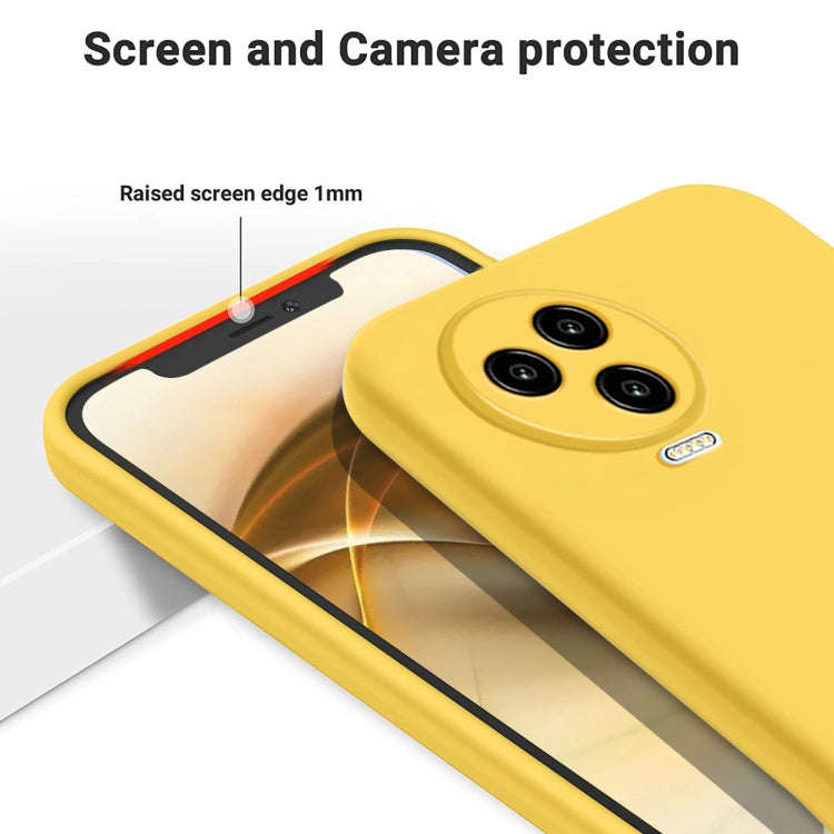 For Infinix Note 12 Pro 4G / Note 12 2023 Pure Color Liquid Silicone Shockproof Phone Case(Yellow)