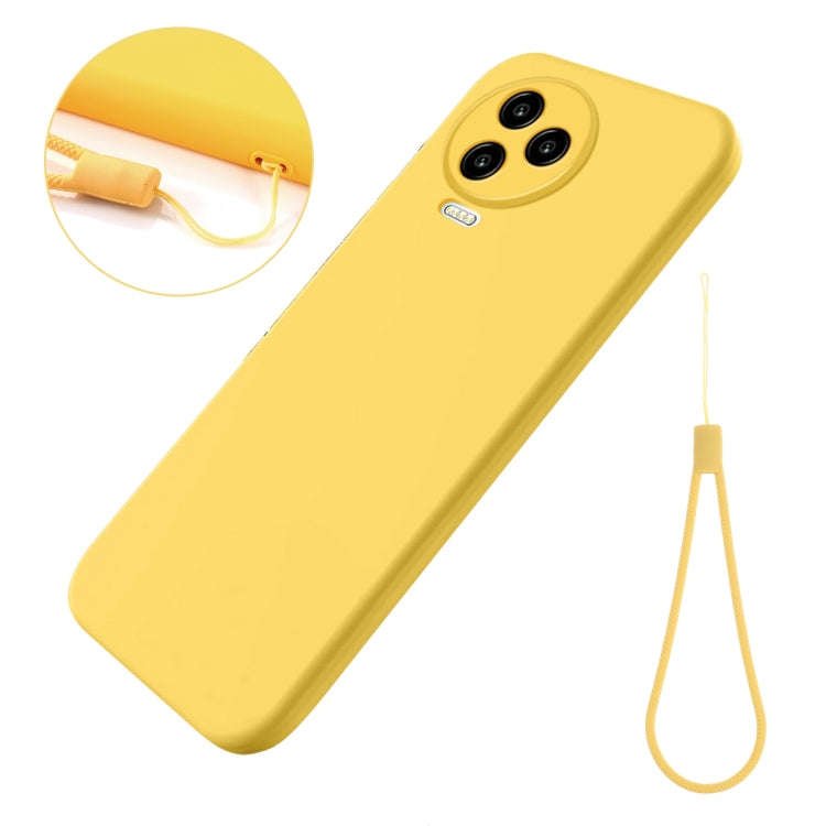 For Infinix Note 12 Pro 4G / Note 12 2023 Pure Color Liquid Silicone Shockproof Phone Case(Yellow)