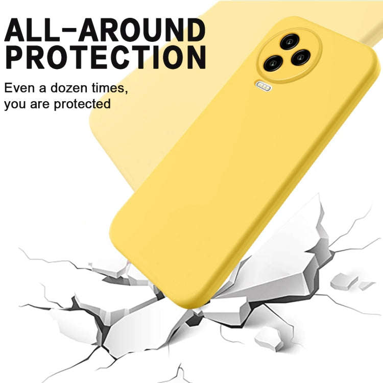 For Infinix Note 12 Pro 4G / Note 12 2023 Pure Color Liquid Silicone Shockproof Phone Case(Yellow)