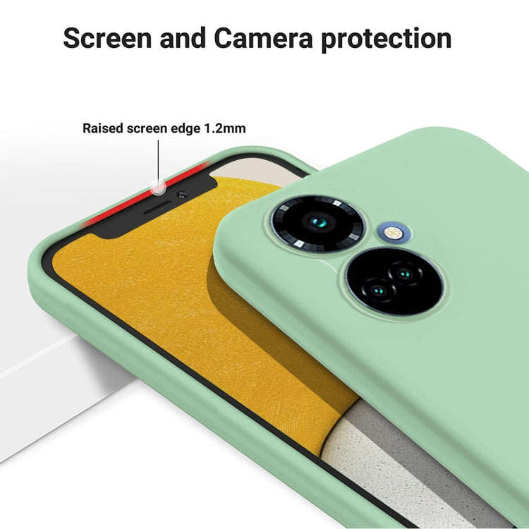 For Tecno Camon 19 / 19 Pro Pure Color Liquid Silicone Shockproof Phone Case(Green)