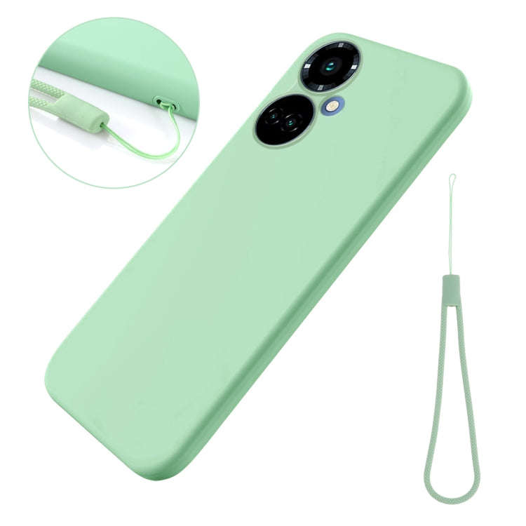 For Tecno Camon 19 / 19 Pro Pure Color Liquid Silicone Shockproof Phone Case(Green)