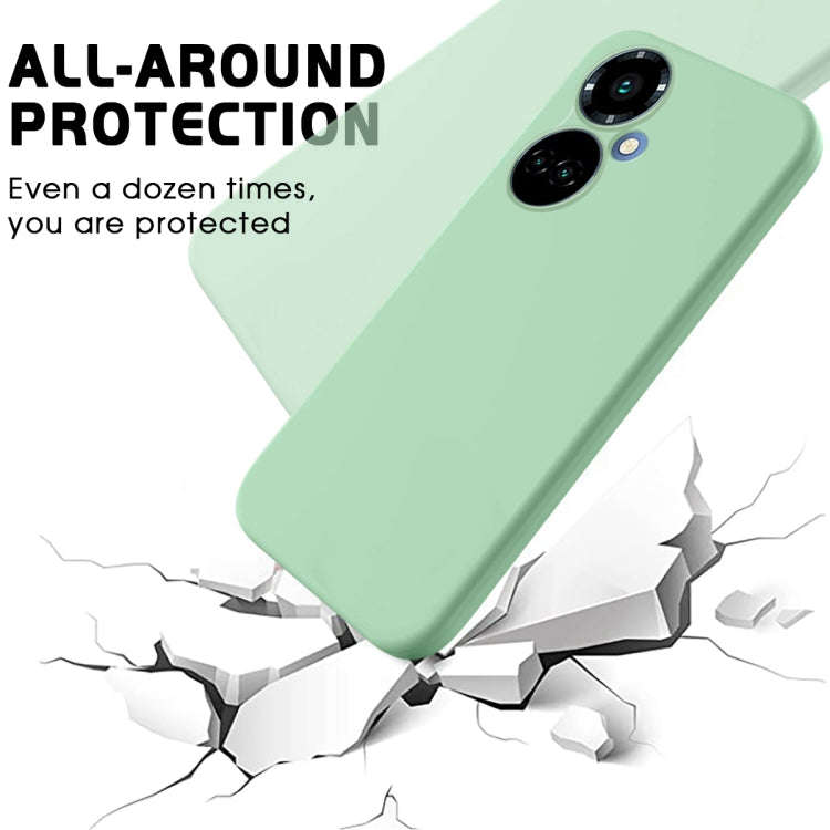 For Tecno Camon 19 / 19 Pro Pure Color Liquid Silicone Shockproof Phone Case(Green)