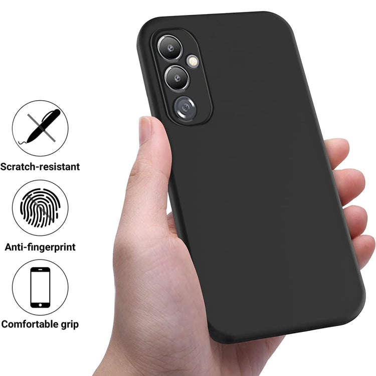 For Tecno Pova 4 Pure Color Liquid Silicone Shockproof Phone Case(Black)