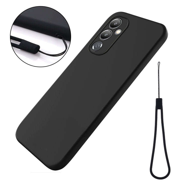 For Tecno Pova 4 Pure Color Liquid Silicone Shockproof Phone Case(Black)