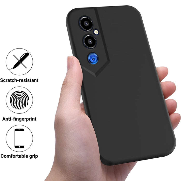 For Tecno Pova 4 Pro Pure Color Liquid Silicone Shockproof Phone Case(Black)
