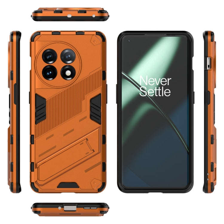 For OnePlus 11 5G Punk Armor 2 in 1 PC + TPU Shockproof Phone Case with Invisible Holder(Orange)