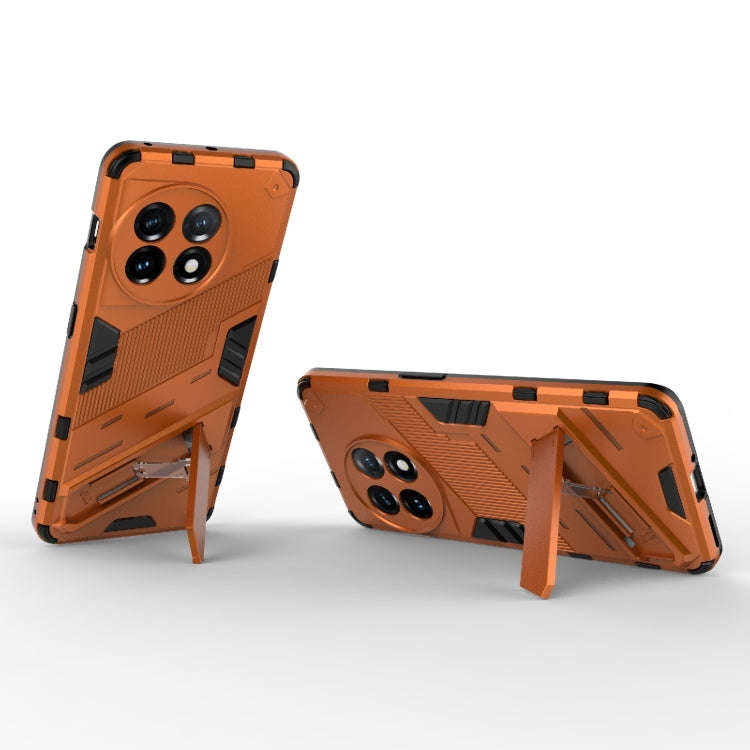 For OnePlus 11 5G Punk Armor 2 in 1 PC + TPU Shockproof Phone Case with Invisible Holder(Orange)