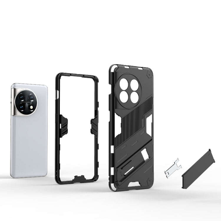 For OnePlus 11 5G Punk Armor 2 in 1 PC + TPU Shockproof Phone Case with Invisible Holder(Orange)
