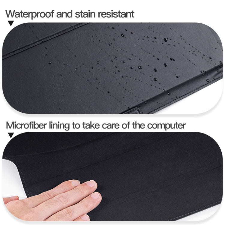 13-14 inch Universal Laptop Magnetic Holder Stitching Inner Bag(Brown)