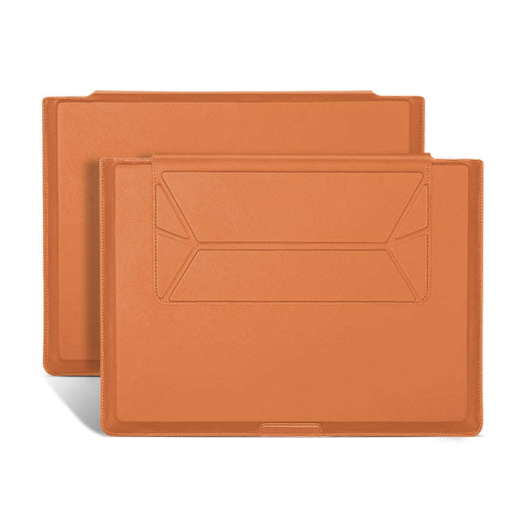 15-16 inch Universal Laptop Magnetic Holder Stitching Inner Bag(Brown)