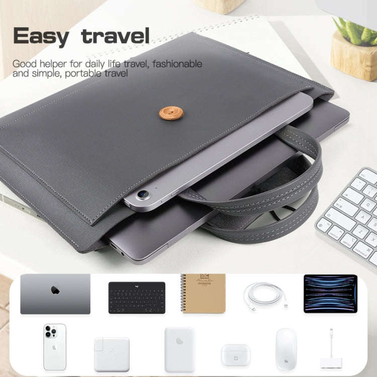 15-16 inch Universal Elastic Thread Button Portable Laptop Inner Bag(Black)